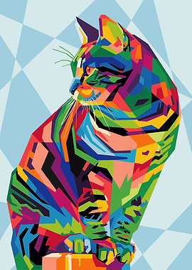 colorful cute cat vector