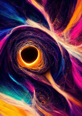 Colorful Galaxy Black Hole