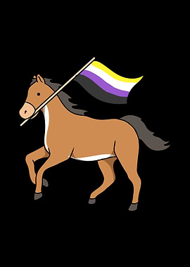 Horse Nonbinary Pride