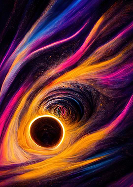 Colorful Galaxy Black Hole