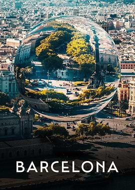 Barcelona Spain Round Orb