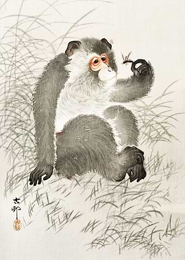 Monkey with insect 1900