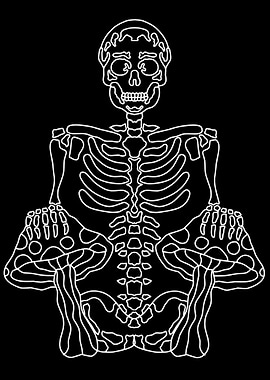 skeleton bones mushroom