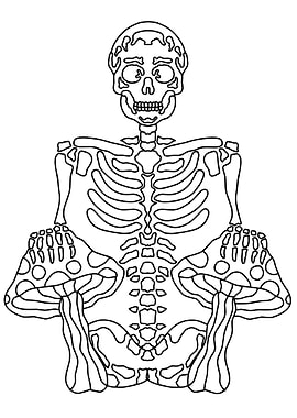 skull skeleton mushroom
