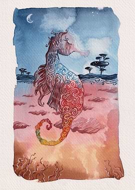 Seahorse Watercolor