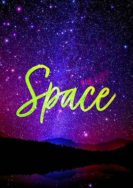 Space Stars Mountain Lake