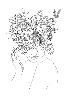 Flower head woman