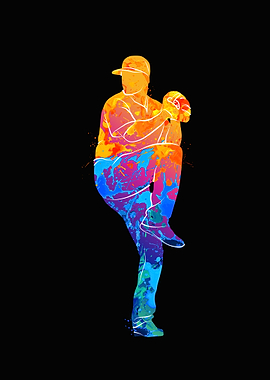 Abstract baseball player