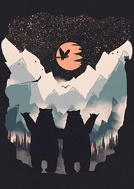 Orange Moon and Punks Bear