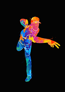Abstract baseball player