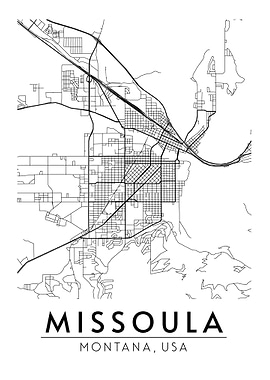 MISSOULA Montana MT Map