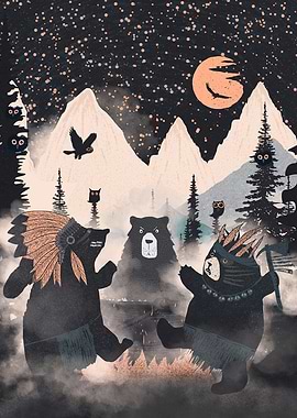 Orange Moon and Punks Bear