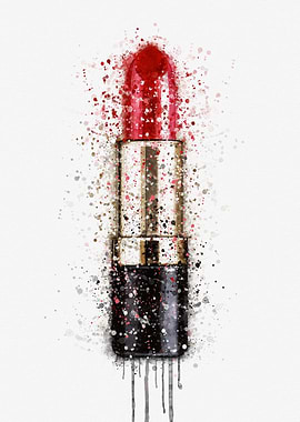 Red Lipstick watercolor