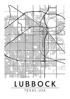 LUBBOCK Texas TX USA Map