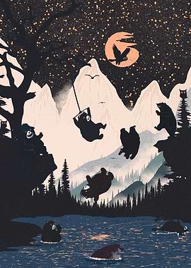 Orange Moon and Punks Bear