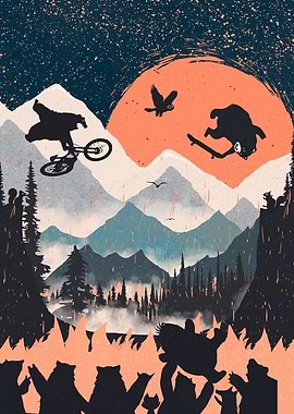 Orange Moon and Punks Bear