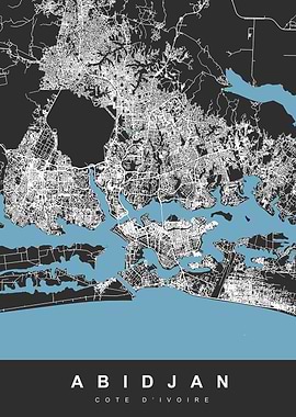 ABIDJAN Map COTE DIVOIRE