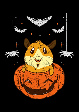 Hamster In Scary Pumpkin