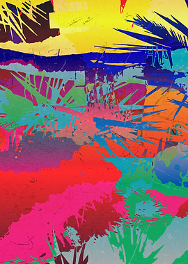 Abstract tropical sunset