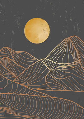 Mountain and the moonlight