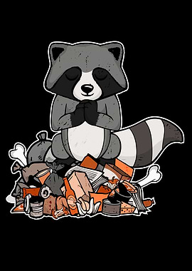 Yoga Racooon Meditating