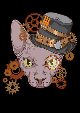 Sphynx Cat Gift Steampunk