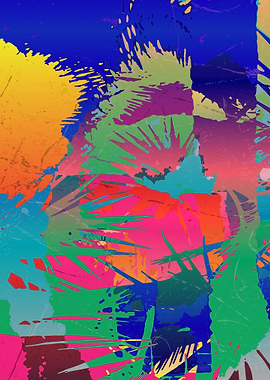 Abstract tropical birds