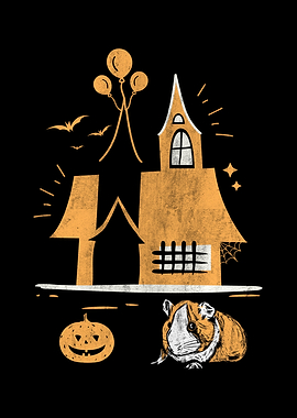 Hamster In Halloween Yard