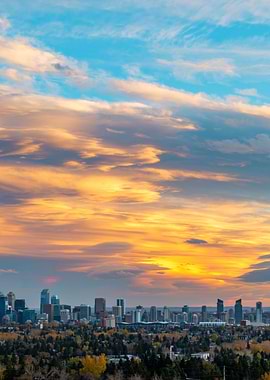 City Under a Vibrant Sky