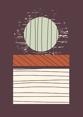 Abstract geometric moon