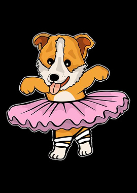 Ballet School Corgi Dog