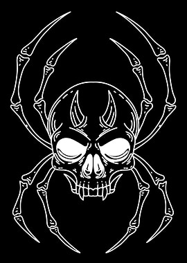 spider skull black