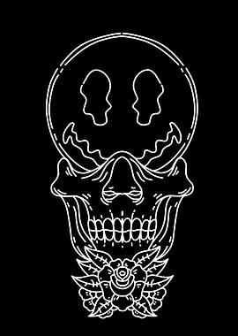 smile skull black