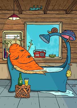 The monster take a bath