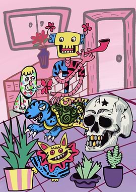 Monster friend inside the