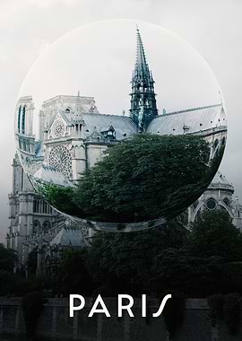 Paris France Glass Sphere