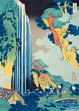 Ukiyo e Ono Waterfall