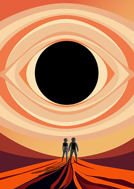 Couple watching black hole