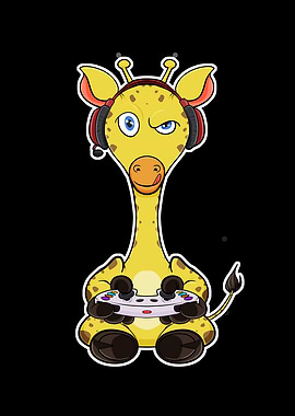 Giraffe Video Gamer