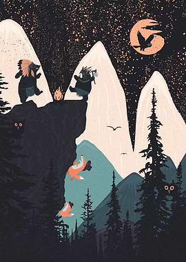 Fox Punk and Orange Moon