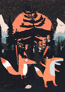 Fox Punk and Orange Moon