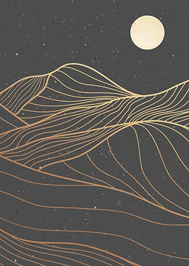Mountain line art