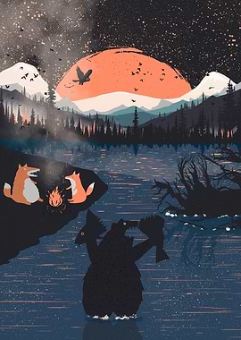 Fox Punk and Orange Moon