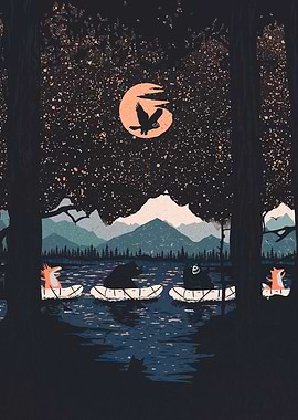 Fox Punk and Orange Moon