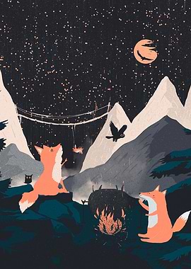 Fox Punk and Orange Moon