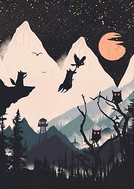 Fox Punk and Orange Moon