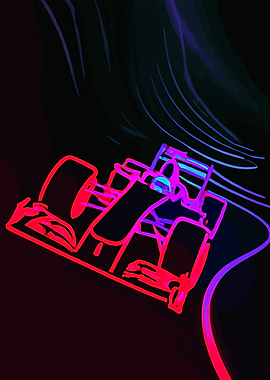 neon F1 car