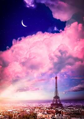 Paris Eiffel Tower Pink