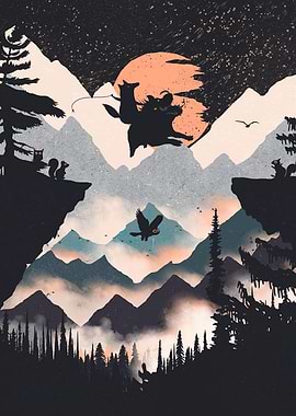 Fox Punk and Orange Moon