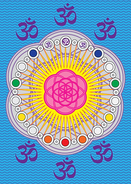 Om Seed Of Life Blue
